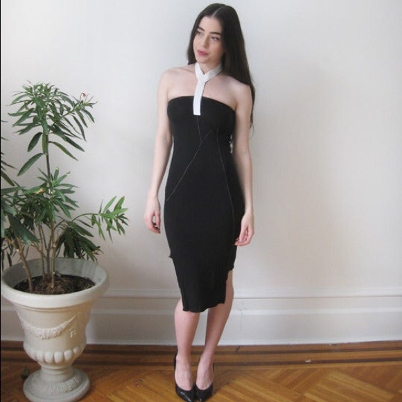ACNE Dress with White Elastic Neck - Picture 6 of 6